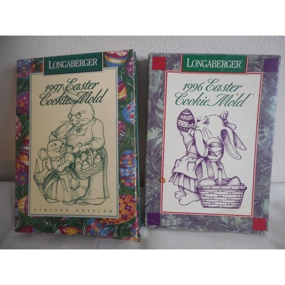 1996 & 1997 Longaberger Pottery Easter Cookie Mold - Picture 1 of 5